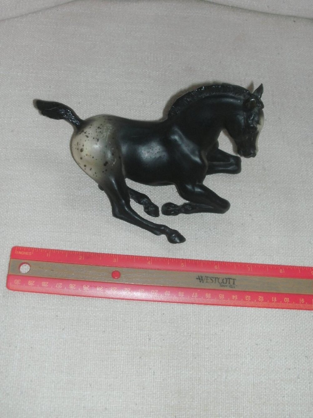 Vintage Breyer Black & White Appaloosa Foal Sitting Lying Down Pony Horse ~ USA